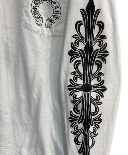 CHROME HEARTS（クロムハーツ）CHROME HEARTS (クロムハーツ) フローラルクロス ホースシュー ロングスリーブTシャツ USA製 　408129112 ホワイト サイズ:XXLの古着・服飾アイテム
