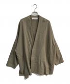 GALERIE VIEギャルリーヴィー）の古着「コットンシルク ノーカラーコート　23-08-11-08132」｜ブラウン