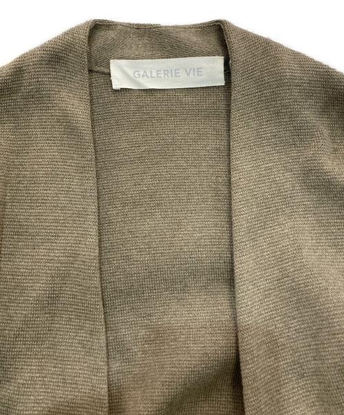 GALERIE VIE（ギャルリーヴィー）GALERIE VIE (ギャルリーヴィー) コットンシルク ノーカラーコート　23-08-11-08132 ブラウン サイズ:36の古着・服飾アイテム