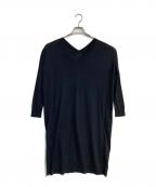 MUSEミューズ）の古着「両Vニットワンピース」｜ブラック