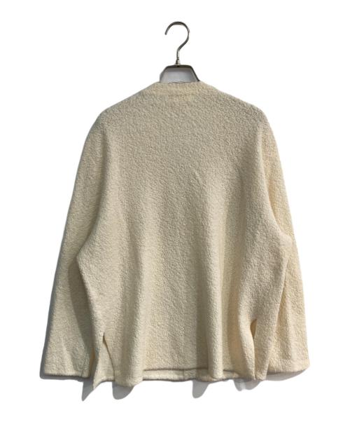 BALLSEY（ボールジィ）BALLSEY (ボールジィ) エクストラファインウールブークレー Vネックカーディガン アイボリー サイズ:Sの古着・服飾アイテム