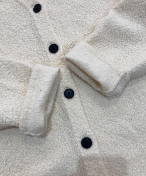 BALLSEY（ボールジィ）BALLSEY (ボールジィ) エクストラファインウールブークレー Vネックカーディガン アイボリー サイズ:Sの古着・服飾アイテム