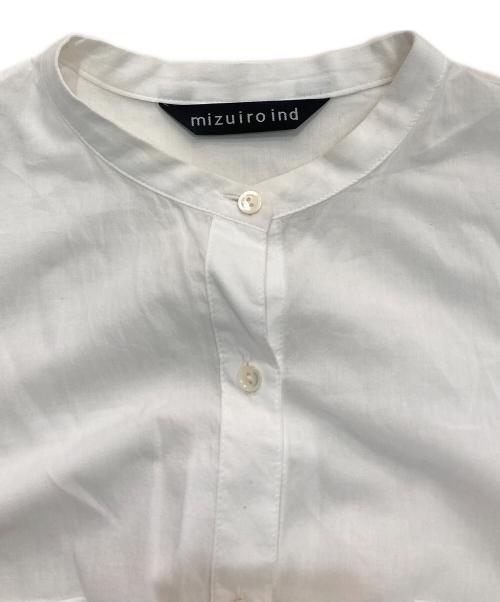 mizuiro-ind（ミズイロインド）mizuiro-ind (ミズイロインド) バンドカラーシャツワンピース ホワイト サイズ:Freeの古着・服飾アイテム