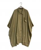 mizuiro-indミズイロインド）の古着「ドレープシャツワンピース」｜カーキ