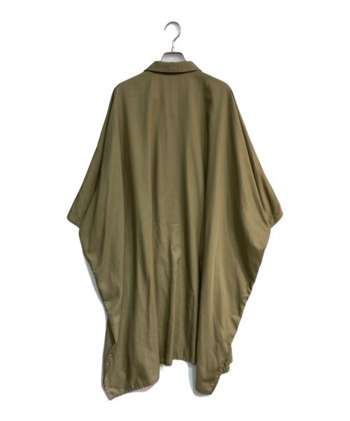 mizuiro-ind（ミズイロインド）mizuiro-ind (ミズイロインド) ドレープシャツワンピース カーキ サイズ:Freeの古着・服飾アイテム