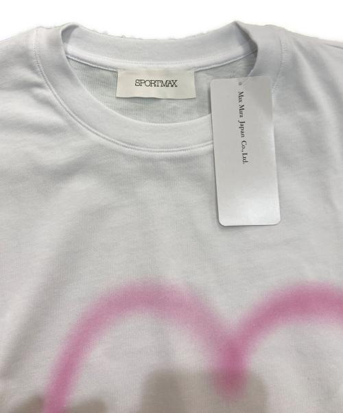 SPORT MAX（スポーツマックス）SPORT MAX (スポーツマックス) ハートプリントTシャツ ホワイト サイズ:M 未使用品の古着・服飾アイテム
