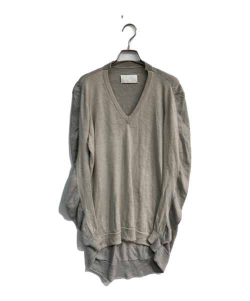 MARTIN MARGIELA（マルタン・マルジェラ）Martin Margiela (マルタン・マルジェラ) Docking V neck Knit ベージュ サイズ:Freeの古着・服飾アイテム