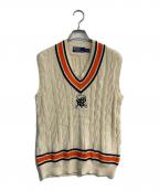 POLO RALPH LAURENポロ・ラルフローレン）の古着「クリケット チルデンニットベスト　0200018272」｜ベージュ×オレンジ