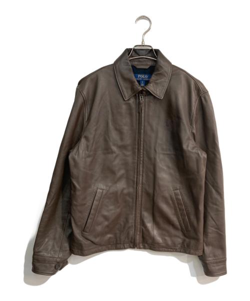 POLO RALPH LAUREN（ポロ・ラルフローレン）POLO RALPH LAUREN (ポロ・ラルフローレン) ラムレザースウィングトップジャケット ブラウン サイズ:Sの古着・服飾アイテム