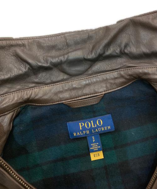 POLO RALPH LAUREN（ポロ・ラルフローレン）POLO RALPH LAUREN (ポロ・ラルフローレン) ラムレザースウィングトップジャケット ブラウン サイズ:Sの古着・服飾アイテム