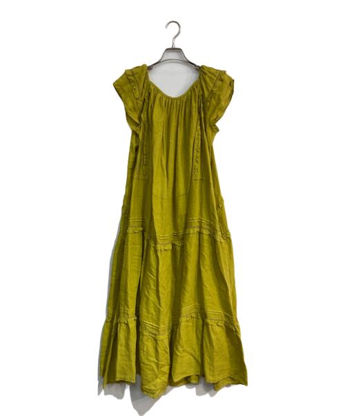 LANVIN en Bleu（ランバンオンブルー）LANVIN en Bleu (ランバンオンブルー) リネンワンピース　3056303 イエロー サイズ:M 未使用品の古着・服飾アイテム