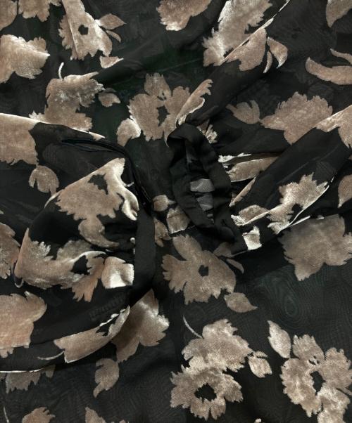 LANVIN en Bleu（ランバンオンブルー）LANVIN en Bleu (ランバンオンブルー) フラワープリント ワンピース ブラック×ブラウン サイズ:Mの古着・服飾アイテム