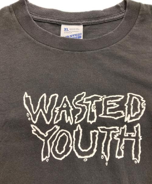 WASTED YOUTH（ウェイステッドユース）Wasted Youth (ウエステッド ユース) ploom (プルーム) プリントTシャツ ブラック サイズ:XLの古着・服飾アイテム