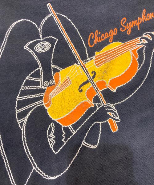 wildwood productions（ワイルドウッドプロダクション）wildwood productions (ワイルドウッドプロダクション) ヴィンテージプリントTシャツ 90’S USA製 ネイビー サイズ:Lの古着・服飾アイテム