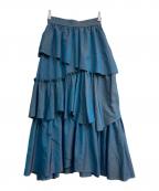 MAISON SPECIALメゾンスペシャル）の古着「シャンブレータフタボリュームスカート」｜ブルー