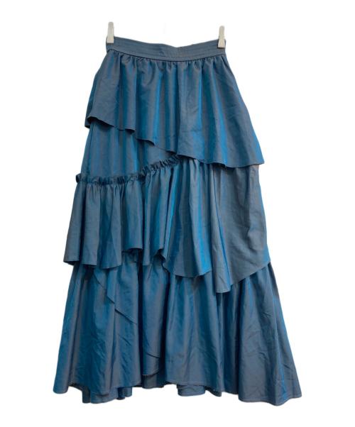 MAISON SPECIAL（メゾンスペシャル）MAISON SPECIAL (メゾンスペシャル) シャンブレータフタボリュームスカート ブルー サイズ:Freeの古着・服飾アイテム
