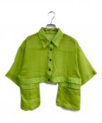 MAISON SPECIALメゾンスペシャル）の古着「サイドポケットクロップドシャツ」｜グリーン