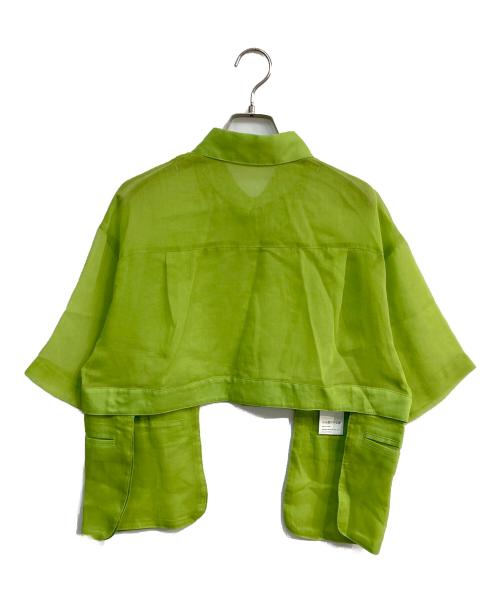 MAISON SPECIAL（メゾンスペシャル）MAISON SPECIAL (メゾンスペシャル) サイドポケットクロップドシャツ グリーン サイズ:Freeの古着・服飾アイテム