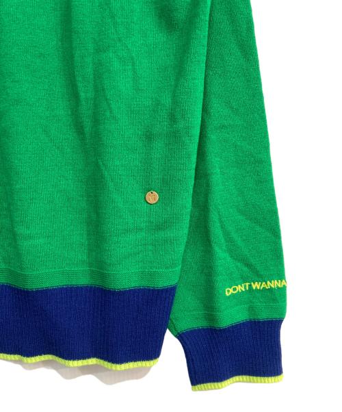 MUVEIL（ミュベール）MUVEIL (ミュベール) ステゴザウルスインターシャプルオーバー　MA64KSW013 ブルー×グリーン サイズ:40の古着・服飾アイテム