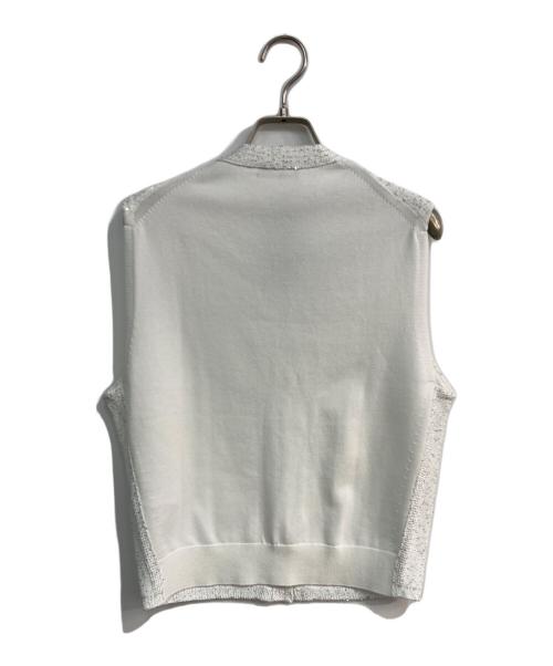 SHIPS Primary navy label（シップス プライマリー ネイビー レーベル）SHIPS Primary navy label (シップス プライマリー ネイビー レーベル) スパンコールジレ ホワイト サイズ:1 未使用品の古着・服飾アイテム