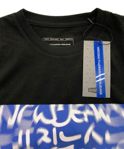 HIROSHI FUJIWARA（ヒロシ フジワラ）HIROSHI FUJIWARA (ヒロシ フジワラ) NEWJEANS (ニュージーンズ) コラボTシャツ ブラック サイズ:XLの古着・服飾アイテム