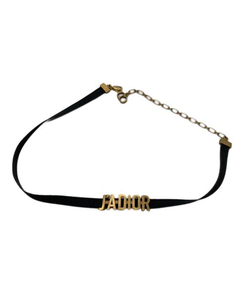 Dior（ディオール）Dior (ディオール) JA DIOR ロゴチョーカー ゴールド×ブラックの古着・服飾アイテム