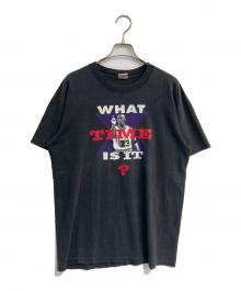 NIKE（ナイキ）の古着「WHAT TIME IS IT？プリントTシャツ 90s 銀タグ USA製 マイケルジョーダン」｜ブラック