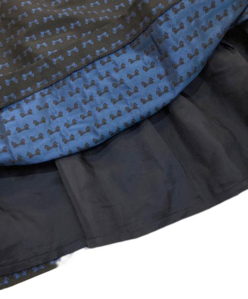 M'S GRACY（エムズグレイシー）M'S GRACY (エムズグレイシー) リボンジャガードワンピース　TD-011107 ネイビー サイズ:38の古着・服飾アイテム