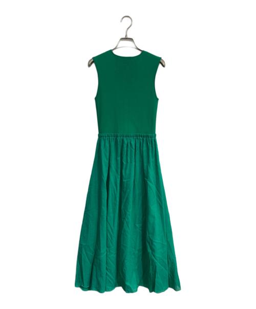 BALLSEY（ボールジィ）BALLSEY (ボールジィ) コットンオーガンジーコンビ ノースリーブマキシワンピース　11-06-21-06708 グリーン サイズ:36の古着・服飾アイテム