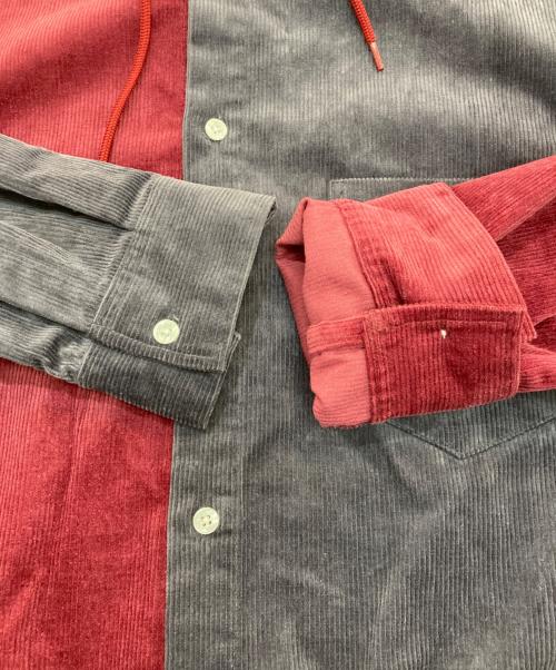 STARTER（スターター）STARTER (スターター) フード付きコーデュロイシャツ レッド サイズ:Lの古着・服飾アイテム