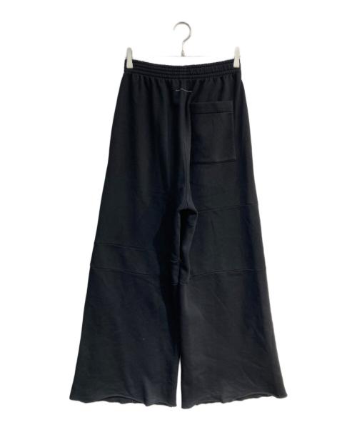 MM6 Maison Margiela（エムエムシックスメゾンマルジェラ）MM6 Maison Margiela (エムエムシックスメゾンマルジェラ) デストロイ ワイドスウェットパンツ ブラック サイズ:XSの古着・服飾アイテム