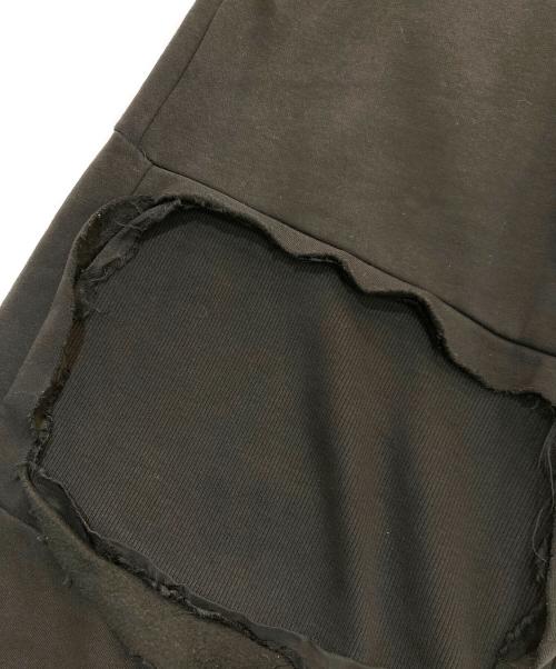 MM6 Maison Margiela（エムエムシックスメゾンマルジェラ）MM6 Maison Margiela (エムエムシックスメゾンマルジェラ) デストロイ ワイドスウェットパンツ ブラック サイズ:XSの古着・服飾アイテム