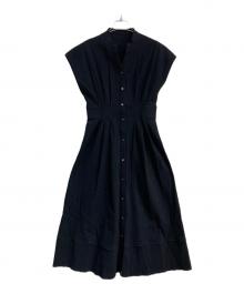 Loulou Willoughby（ルルウィルビー）の古着「リップルタックワンピース　212410-14-250」｜ブラック