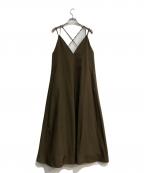 Spick and Spanスピックアンドスパン）の古着「ウールライクツイル キャミソールドレス　」｜オリーブ