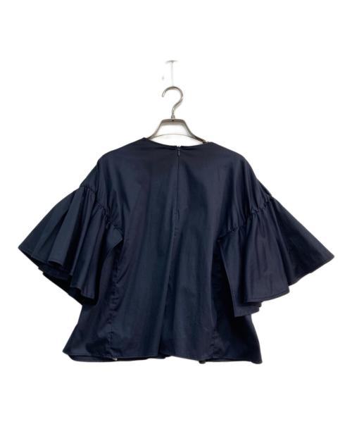 Noble（ノーブル）Noble (ノーブル) Vネックフレアースリーブブラウス　22051240602020 ネイビー サイズ:Freeの古着・服飾アイテム