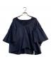 Noble（ノーブル）の古着「Vネックフレアースリーブブラウス　22051240602020」｜ネイビー