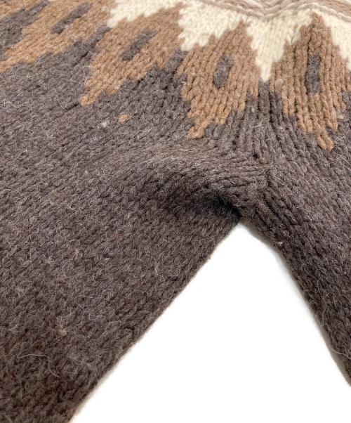 H&M（エイチアンドエム）H&M (エイチアンドエム) Maison Martin Margiela (メゾンマルタンマルジェラ) ノルディックニット ベージュ×ブラウン サイズ:Lの古着・服飾アイテム