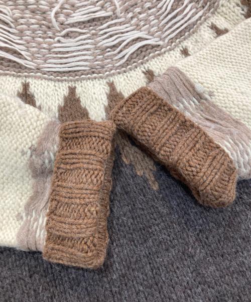 H&M（エイチアンドエム）H&M (エイチアンドエム) Maison Martin Margiela (メゾンマルタンマルジェラ) ノルディックニット ベージュ×ブラウン サイズ:Lの古着・服飾アイテム