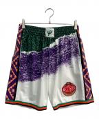 MITCHELL & NESSミッチェルアンドネス）の古着「バスケットボールハーフパンツ」｜ホワイト×グリーン
