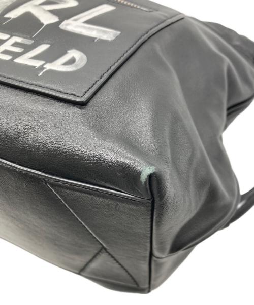 Karl Lagerfeld（カール ラガーフェルド）KARL LAGERFELD (カール ラガーフェルド) soho Graffiti Black Bucket Bag ブラックの古着・服飾アイテム