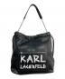 KARL LAGERFELD（カール ラガーフェルド）の古着「soho Graffiti Black Bucket Bag」｜ブラック