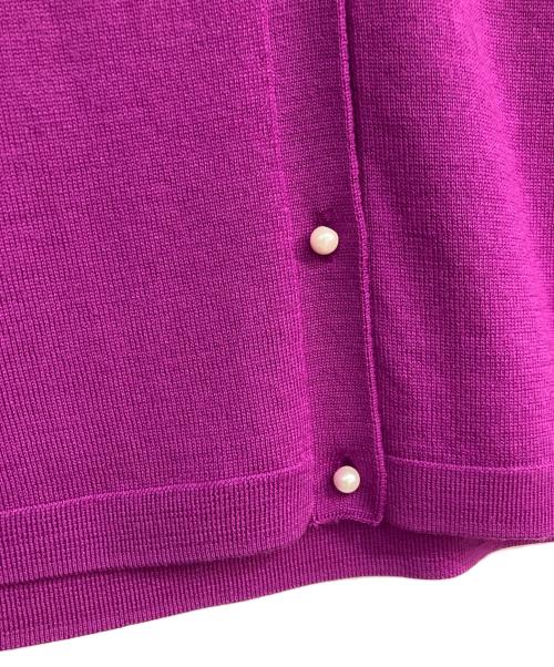 NOLLEY'S sophi（ノーリーズソフィー）NOLLEY'S sophi (ノーリーズソフィー) ウール100%クルーネックカーディガン　4-0030-6-02-004 パープル サイズ:36の古着・服飾アイテム