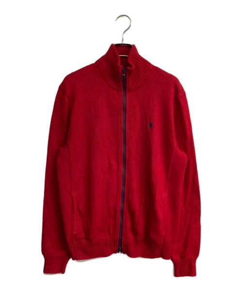 POLO RALPH LAUREN（ポロ・ラルフローレン）POLO RALPH LAUREN (ポロ・ラルフローレン) ジップアップニット レッド サイズ:Mの古着・服飾アイテム
