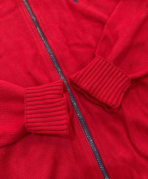 POLO RALPH LAUREN（ポロ・ラルフローレン）POLO RALPH LAUREN (ポロ・ラルフローレン) ジップアップニット レッド サイズ:Mの古着・服飾アイテム