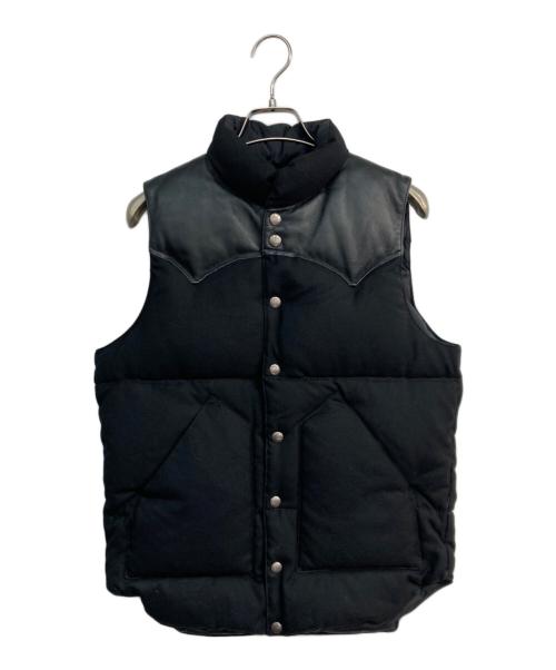 RockyMountainFeatherBed（ロッキーマウンテンフェザーベッド）RockyMountainFeatherBed (ロッキーマウンテンフェザーベッド) ヨークレザー切替ダウンベスト　450-452-02 ブラック サイズ:36の古着・服飾アイテム