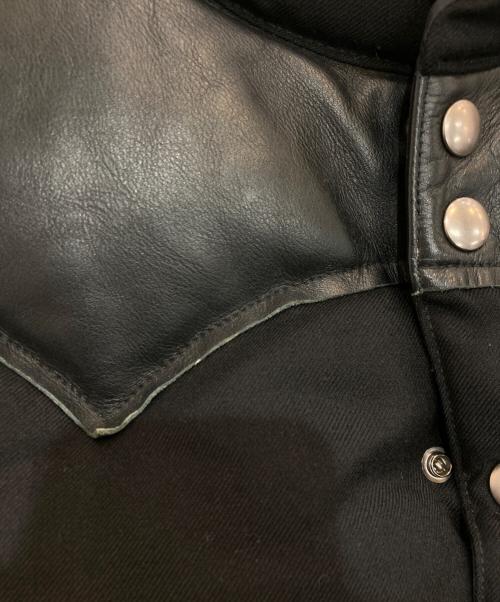 RockyMountainFeatherBed（ロッキーマウンテンフェザーベッド）RockyMountainFeatherBed (ロッキーマウンテンフェザーベッド) ヨークレザー切替ダウンベスト　450-452-02 ブラック サイズ:36の古着・服飾アイテム