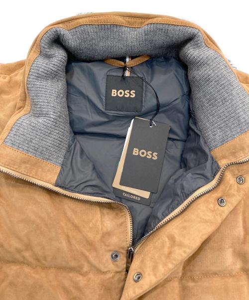HUGO BOSS（ヒューゴ ボス）HUGO BOSS (ヒューゴ ボス) T-Mest スウェードレザーダウンベスト ブラウン サイズ:52の古着・服飾アイテム