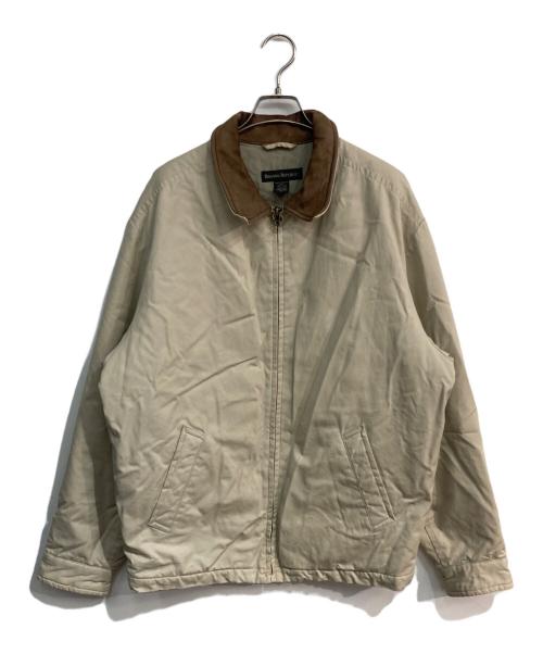 BANANA REPUBLIC（バナナリパブリック）BANANA REPUBLIC (バナナリパブリック) 襟レザー中綿ジップジャケット ベージュ サイズ:Mの古着・服飾アイテム