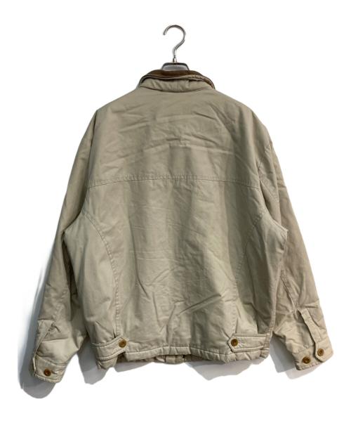 BANANA REPUBLIC（バナナリパブリック）BANANA REPUBLIC (バナナリパブリック) 襟レザー中綿ジップジャケット ベージュ サイズ:Mの古着・服飾アイテム