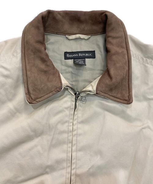 BANANA REPUBLIC（バナナリパブリック）BANANA REPUBLIC (バナナリパブリック) 襟レザー中綿ジップジャケット ベージュ サイズ:Mの古着・服飾アイテム